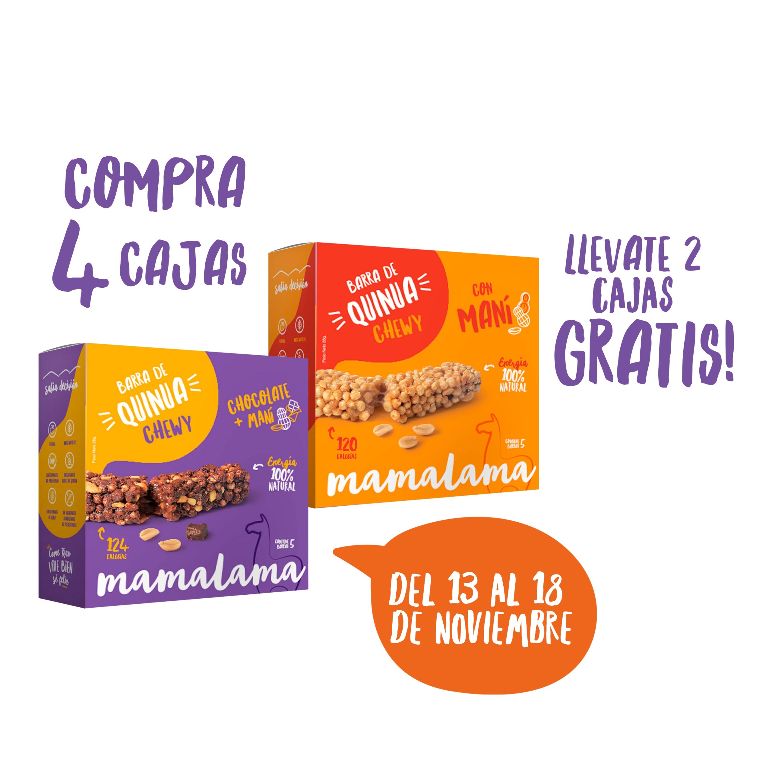 CYBER PROMO 4 BARRAS CHEWY Mamalama Snacks